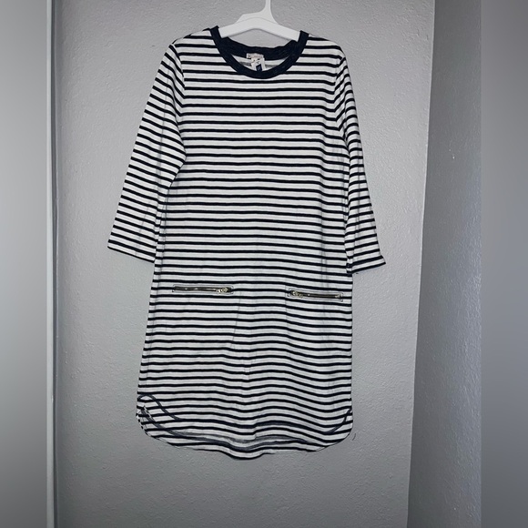 Gap Women Black and White Stripe Long Sleeve Maxi Dress - Picture 1 of 8